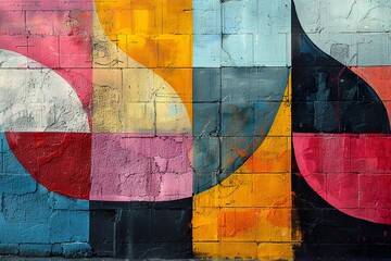 Colorful abstract background painted on the wall