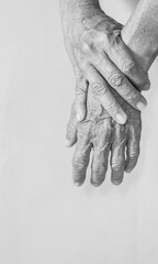 Body parts of elderly people who have symptoms of muscle and joint abnormalities, pain, and...