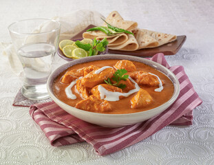 Butter chicken or also called chicken makhani or murgh makhani.