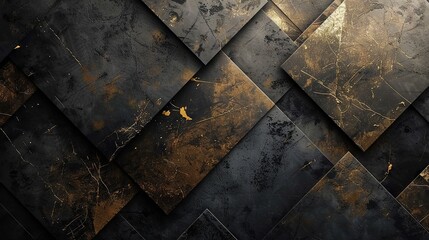 Chic geometric design showcasing dark hues splashed with luxurious gold accents