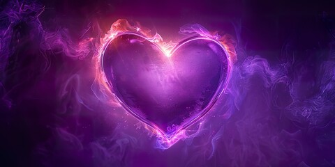 Glowing purple heart banner