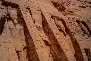Abu Simbel temples, at the entrance to the Small Temple of Hathor and Nefertari, Aswan, Egypt