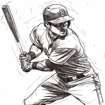 Baseball Player For Coloring Pages