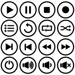 Set of multimedia and audio icons