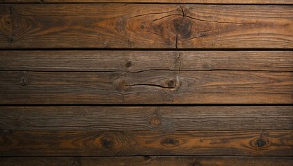 Naklejka premium Detailed texture of dark stained wood planks, useful as a background