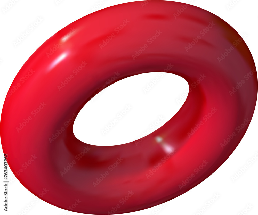Poster isolated colorful torus in 3d perspective. abstract geometric donut shape, in rotation