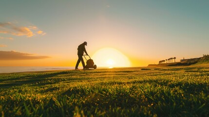 Lawn mower, sunset weekend activities 