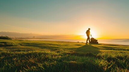 Lawn mower, sunset weekend activities 