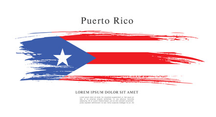 Obraz na płótnie Canvas Flag of Puerto Rico vector illustration