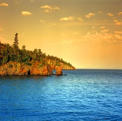 Fotobehang Oranje Lake Superior shore – Tettegouche State Park, Minnesota, USA  © Pecold