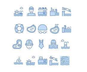 Swimming icons pack