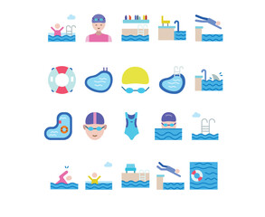 Swimming icons pack