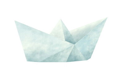 Origami Paper boat, Watercolor, PNG