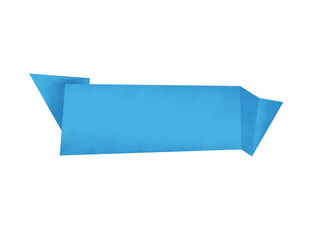 Watercolor blue origami banner, PNG - 763411322