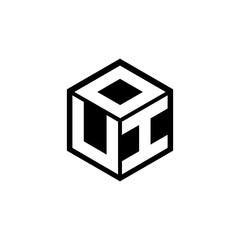 UID letter logo design with white background in illustrator, cube logo, vector logo, modern alphabet font overlap style. calligraphy designs for logo, Poster, Invitation, etc.