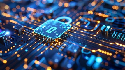 Fototapeta premium The background of cyber data protection and technology