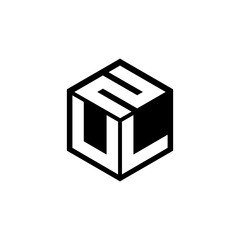 ULN letter logo design with white background in illustrator, cube logo, vector logo, modern alphabet font overlap style. calligraphy designs for logo, Poster, Invitation, etc.