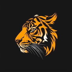 A sleek, minimalist tiger in a vector logo, embodying simplicity and intricate details with HD clarity.