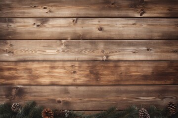 Rustic wooden background with room for your custom Christmas text.
