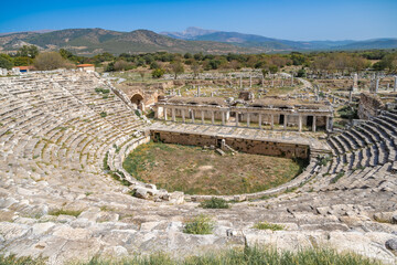 Theatre in Aphrodisias ancient city, Aydin, Turkey.. - 763413547
