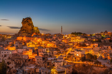 Ortahisar natural rock castle and town, Cappadocia, Turkey.. - 763413919
