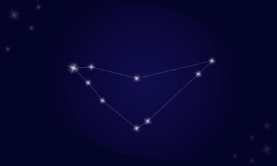 Constellation Capricorn. On a blue background, the constellation Capricorn with shining stars Vector illustration EPS10.