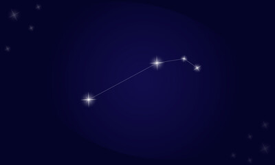 Constellation Aries. On a blue background, the constellation Aries with shining stars. Vector illustration EPS10.