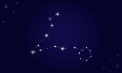 Fototapeta premium Constellation Pisces. On a blue background there is a constellation of Pisces with shining stars. Vector illustration EPS10.