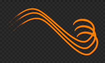 Orange wavy line. Glowing lines. Vector illustration EPS10.
