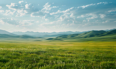 Fototapeta na wymiar The grassland, on the clean background.