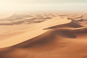 Fototapeta na wymiar Aerial background of a vast desert landscape with dunes and solitude