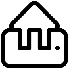 Smartphone home control. Editable stroke vector icon.