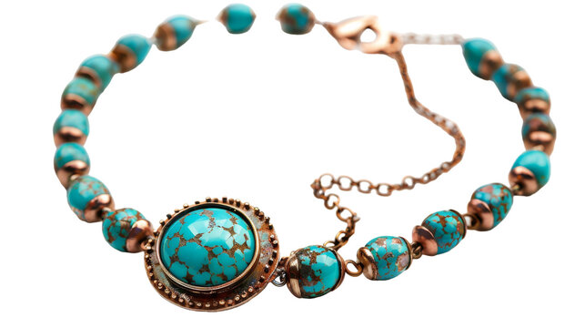 Stylish Turquoise Jewelry on Transparent Background PNG