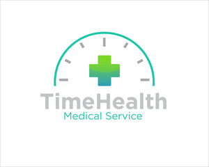 Obraz premium time health logo designs with clock figure and time health service logo