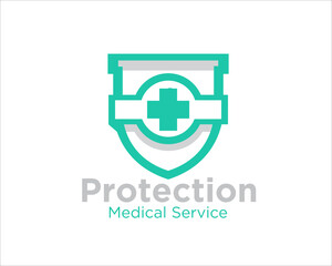 Fototapeta premium shield health protection logo designs for health care logo