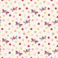 Pattern with butterflies. Great for wallpaper, backgrounds, packaging, fabric, scrapbook