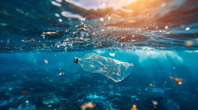 Garbage, plastic in the ocean.