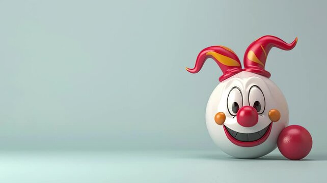 April Fool's Day concept background with wide copy space. Clown face