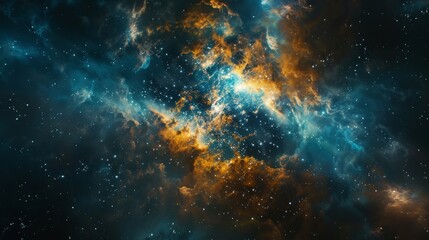 Mystical Star Nebula Background A mystical and vibrant star nebula - obrazy, fototapety, plakaty