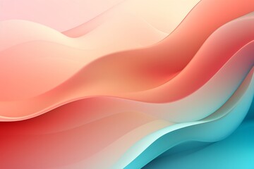 Obraz premium Teal to Rose Gold abstract fluid gradient design, curved wave in motion background for banner, wallpaper, poster, template, flier and cover