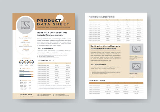 Product Data Sheet, Technical Data Sheet template design