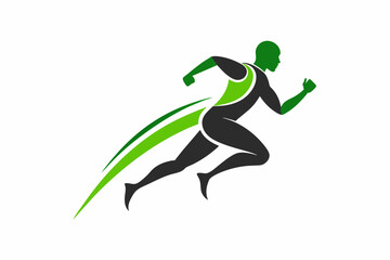 Fototapeta na wymiar Sports runner logo vector art illustration 