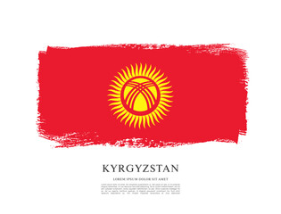 Flag of Kyrgyzstan vector illustration