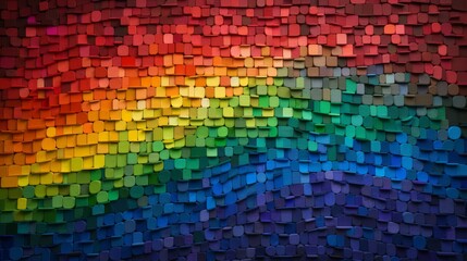 Rainbow Colored Background With Colorful Squares