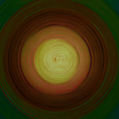 Multi colored vortex with bright yellow sun inside. The dabbing technique near the edges gives a soft focus effect due to the altered surface roughness of the paper. - 763422969