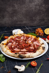 Pizza with a lot of cheese stretch