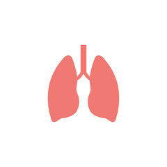 Lung icon silhouette transparent background. Lung cancer symbol.