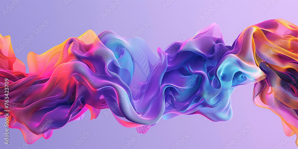 Fototapete abstract multicolored organic structure on a purple background. 3d rendering.