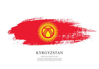 Flag of Kyrgyzstan vector illustration
