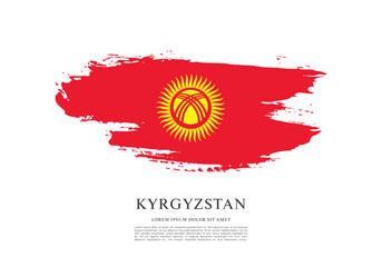 Flag of Kyrgyzstan vector illustration